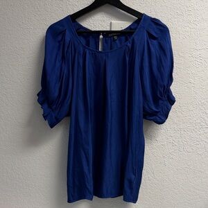 NWOT Express Women's oversized Cobalt Blue Puff Sleeve Blouse S